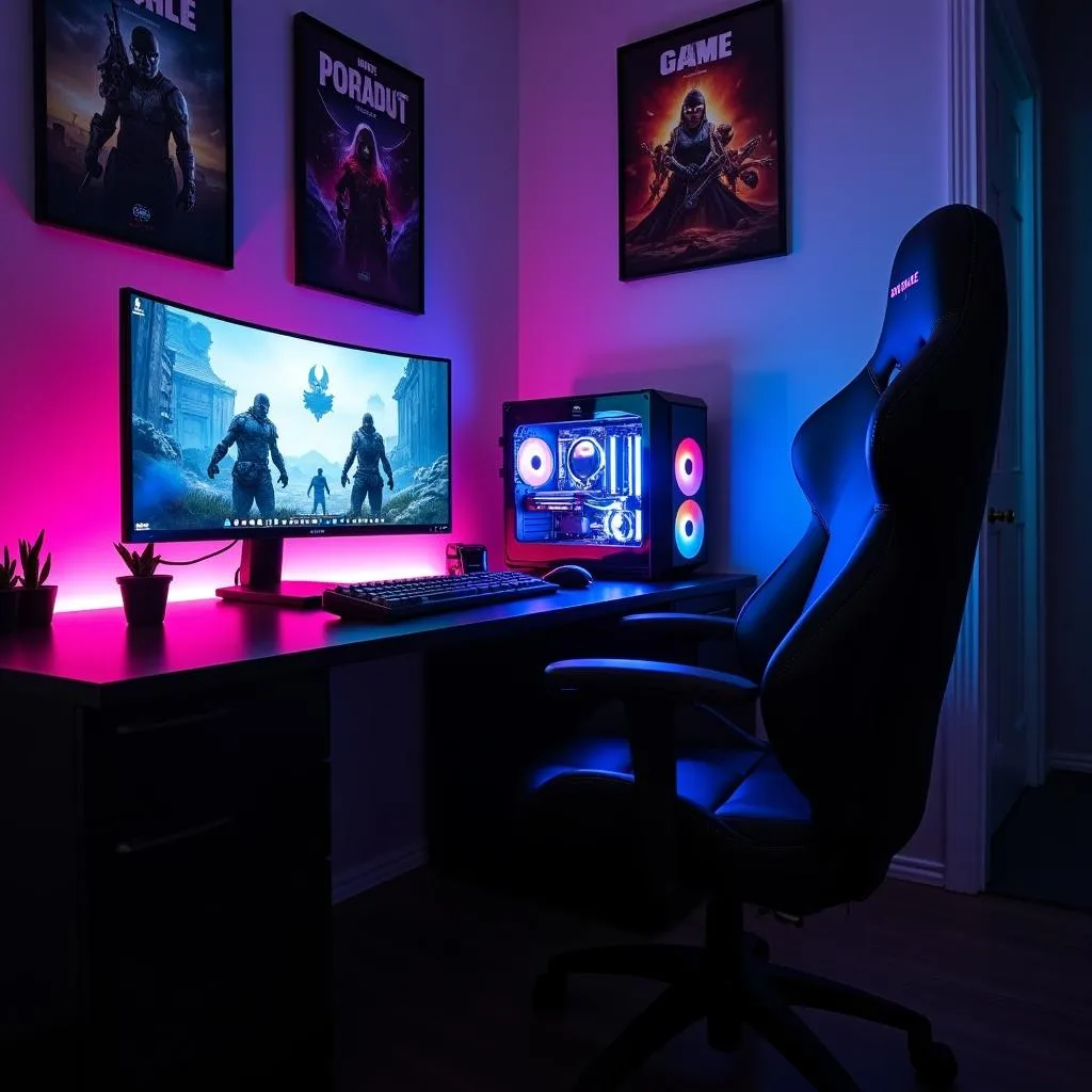 Setup Gaming với PC Gaming Seat