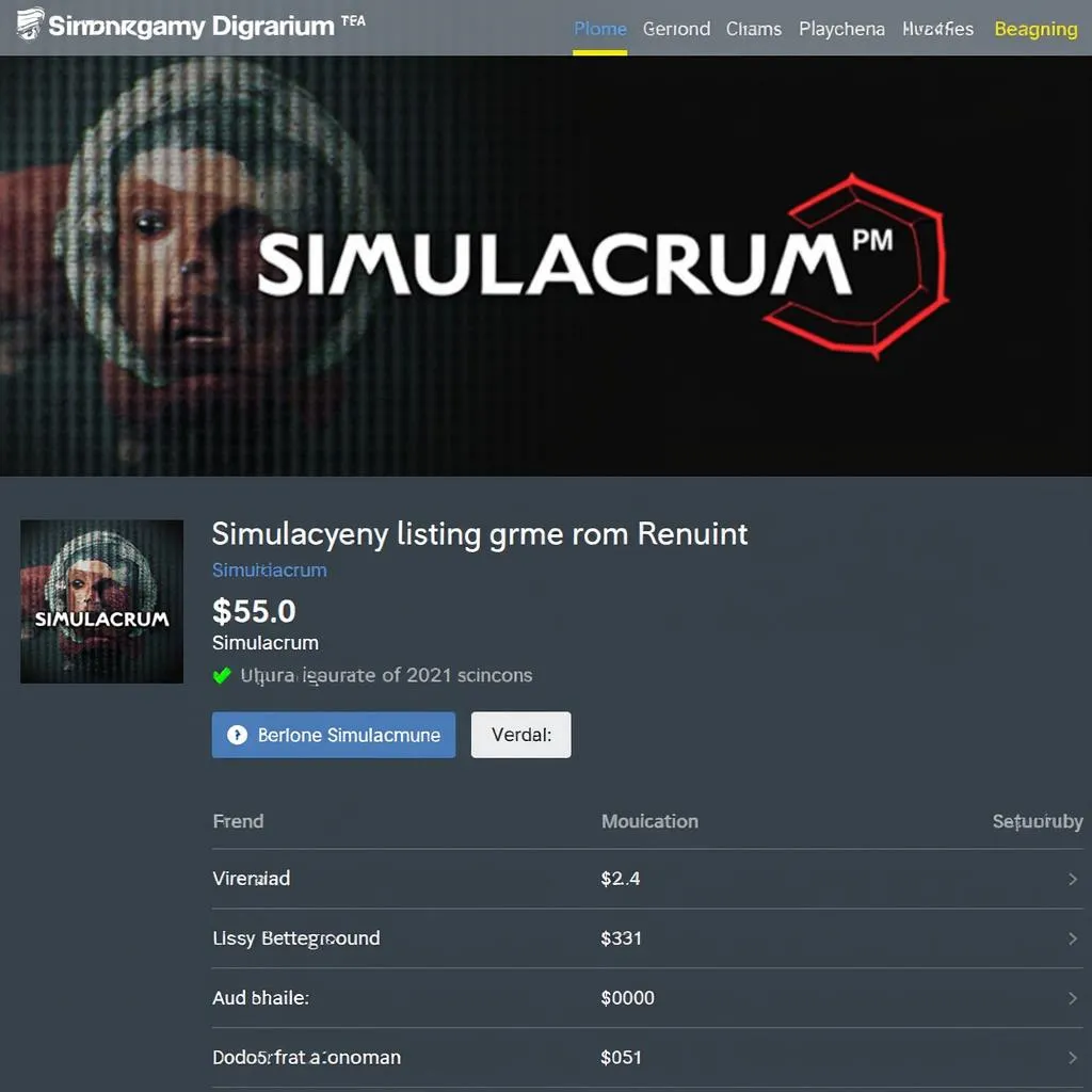 Giá Simulacrum PC trên Steam