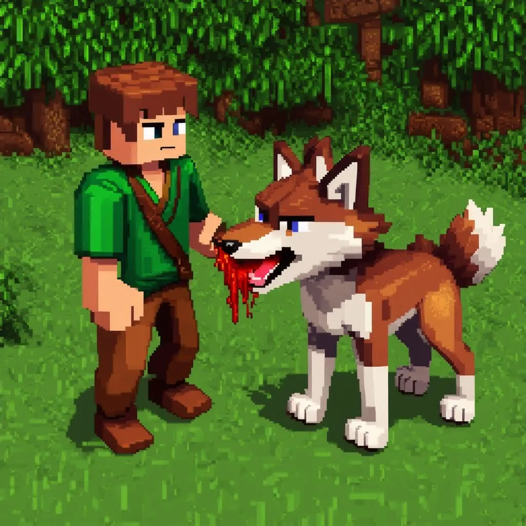 taming a minecraft wolf