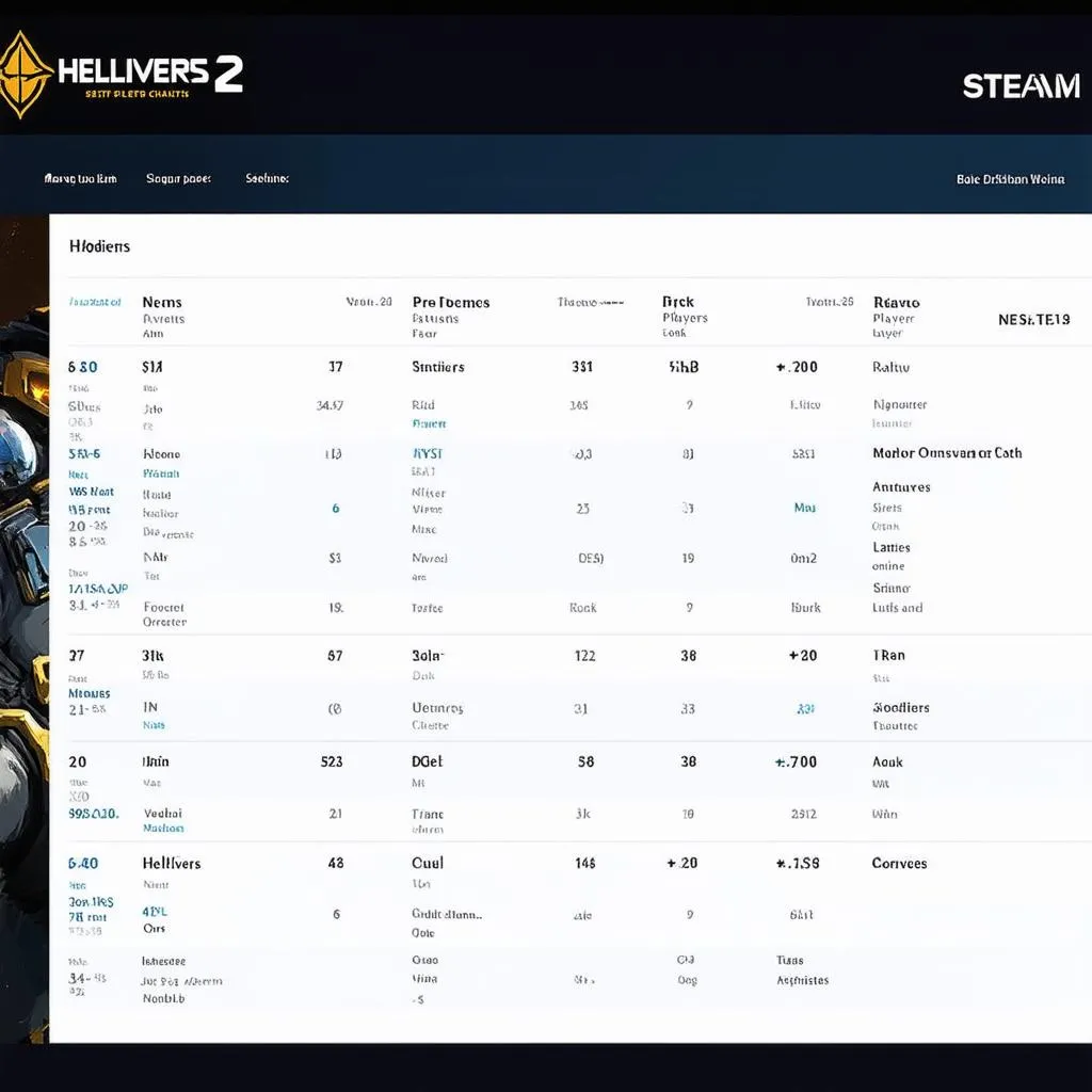 biểu đồ steam charts helldivers 2