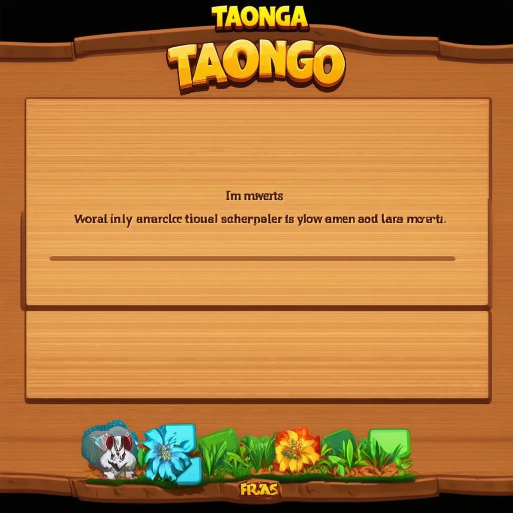 Màn hình chính của game Taonga