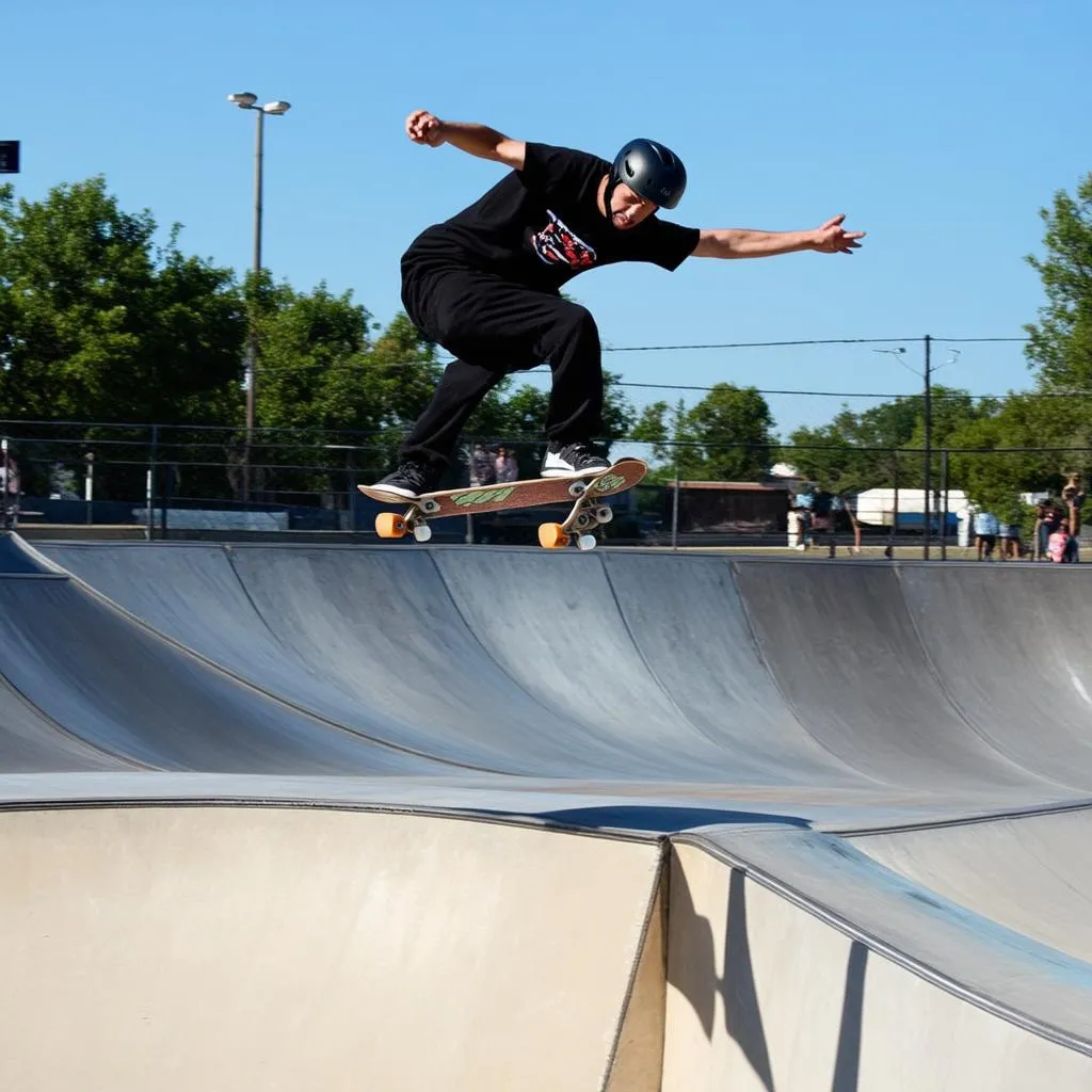 Tony Hawk Skateboarding Player Doing Trick