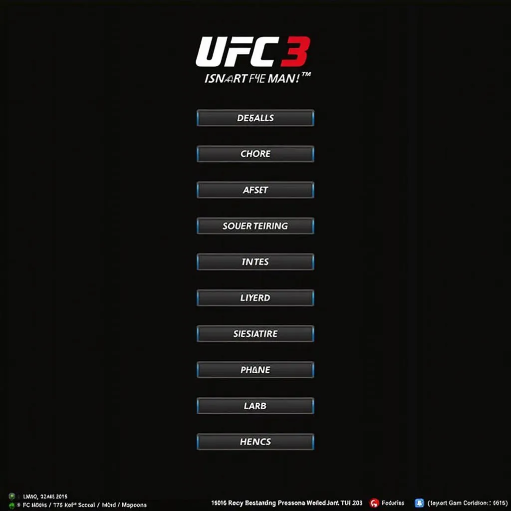 giao diện game ufc 3