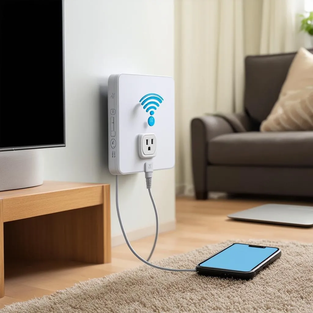 Wifi extender trong phòng khách