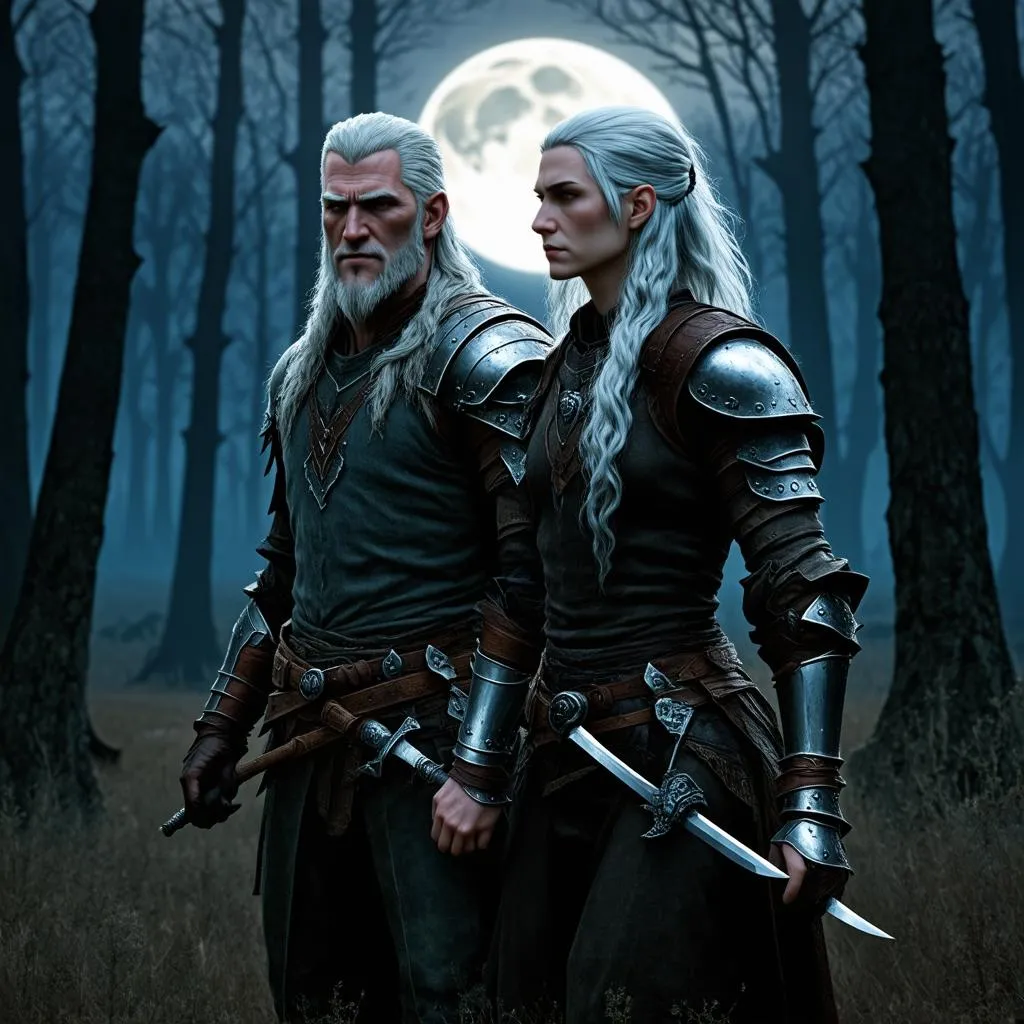 Geralt of Rivia and Ciri