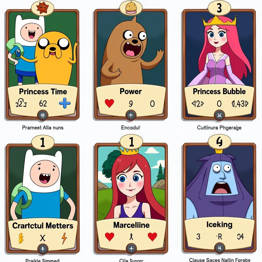 Hình ảnh các nhân vật trong game Adventure Time Card Wars PC