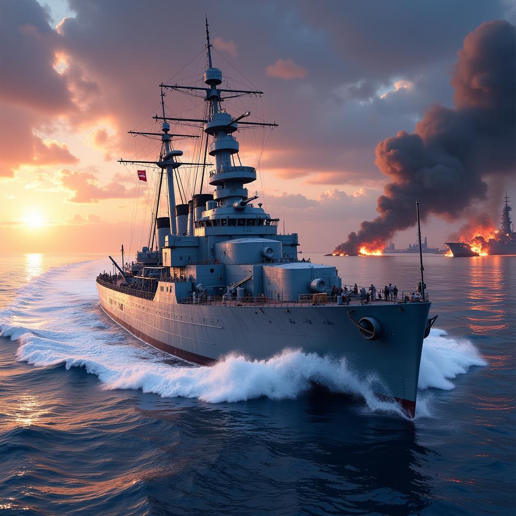 Chơi game Battle Warship PC, trải nghiệm cảm giác lái tàu chiến, bắn phá đối thủ