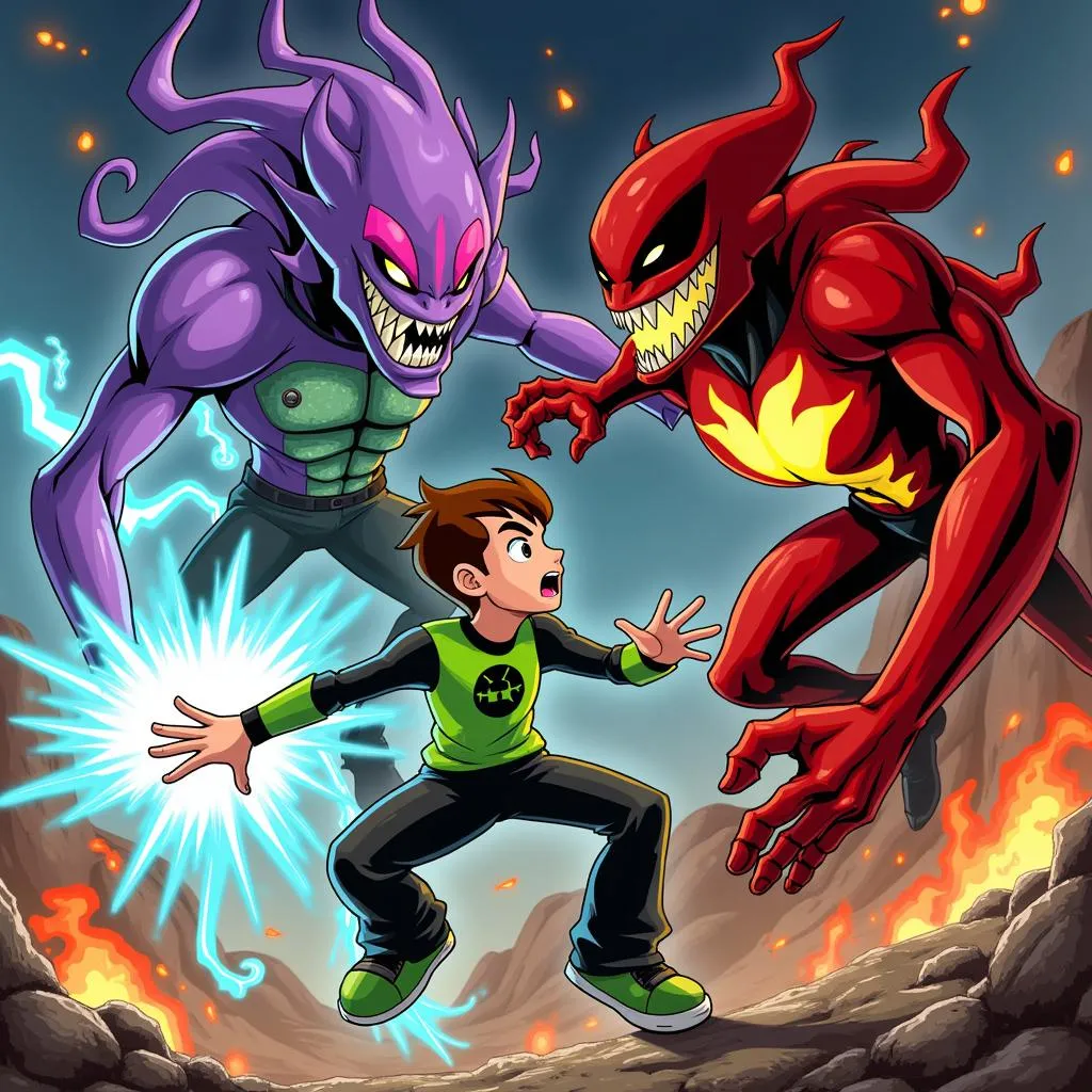 Ben 10 chiến đấu với Vilgax