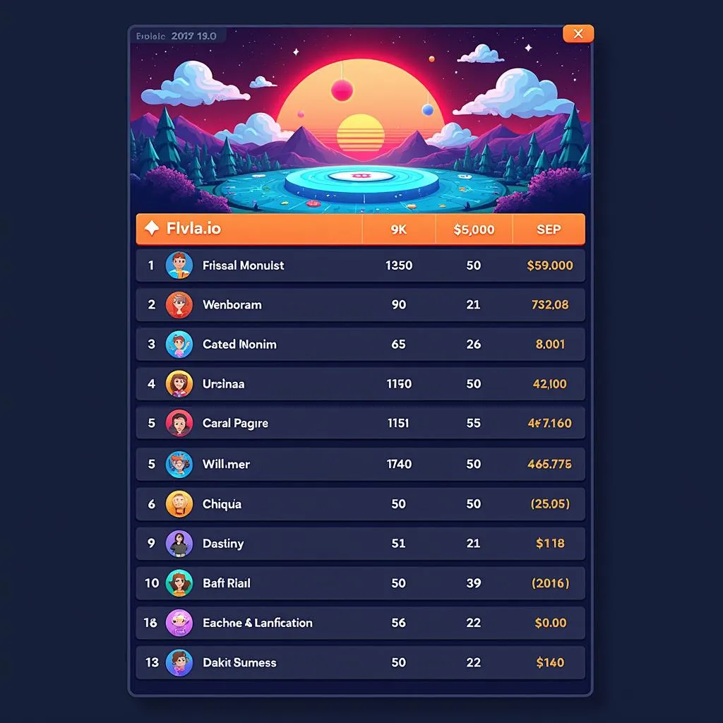 Evolar.io Leaderboard