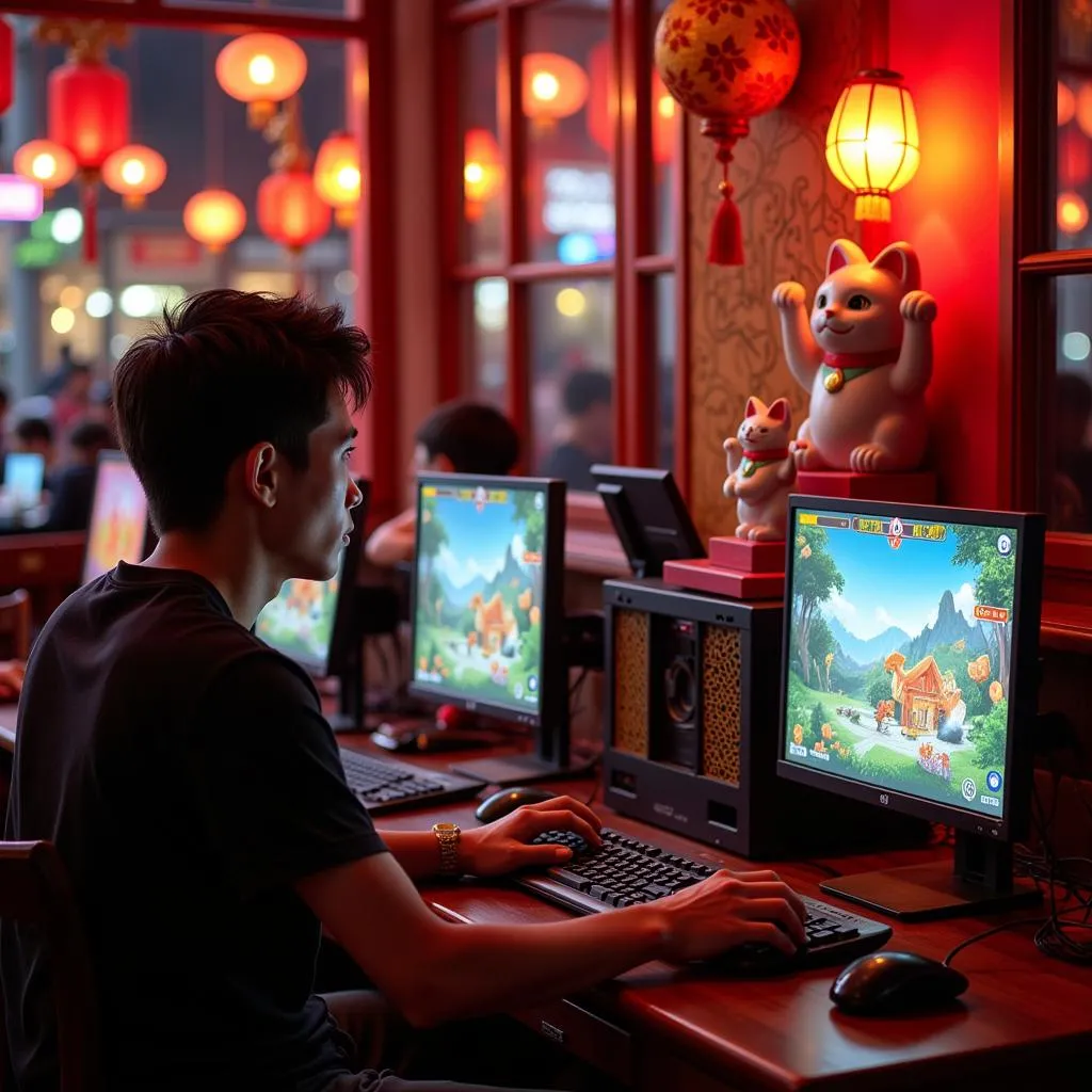 Game thủ tại quán cafe