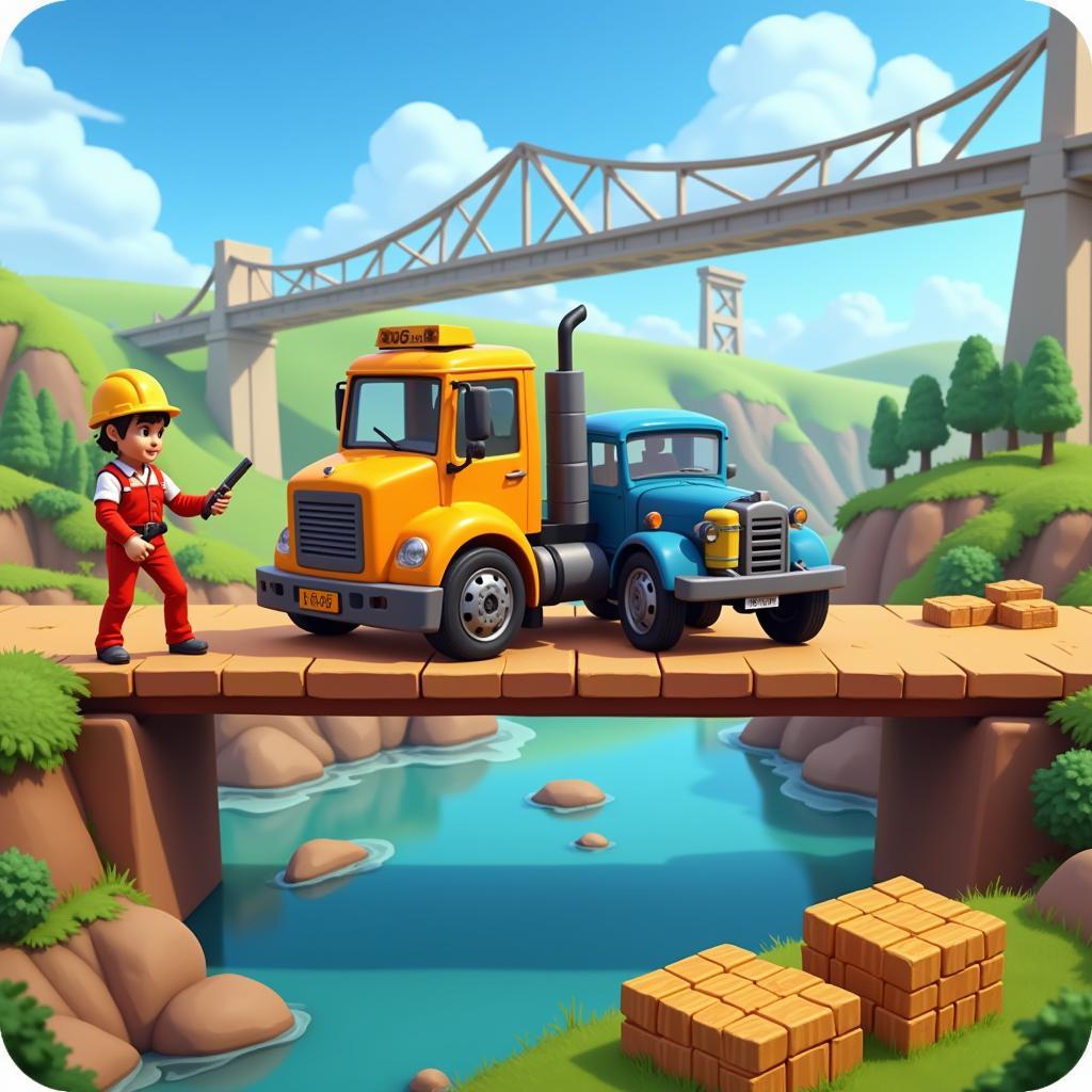 Hình ảnh game xây cầu Bridge Constructor