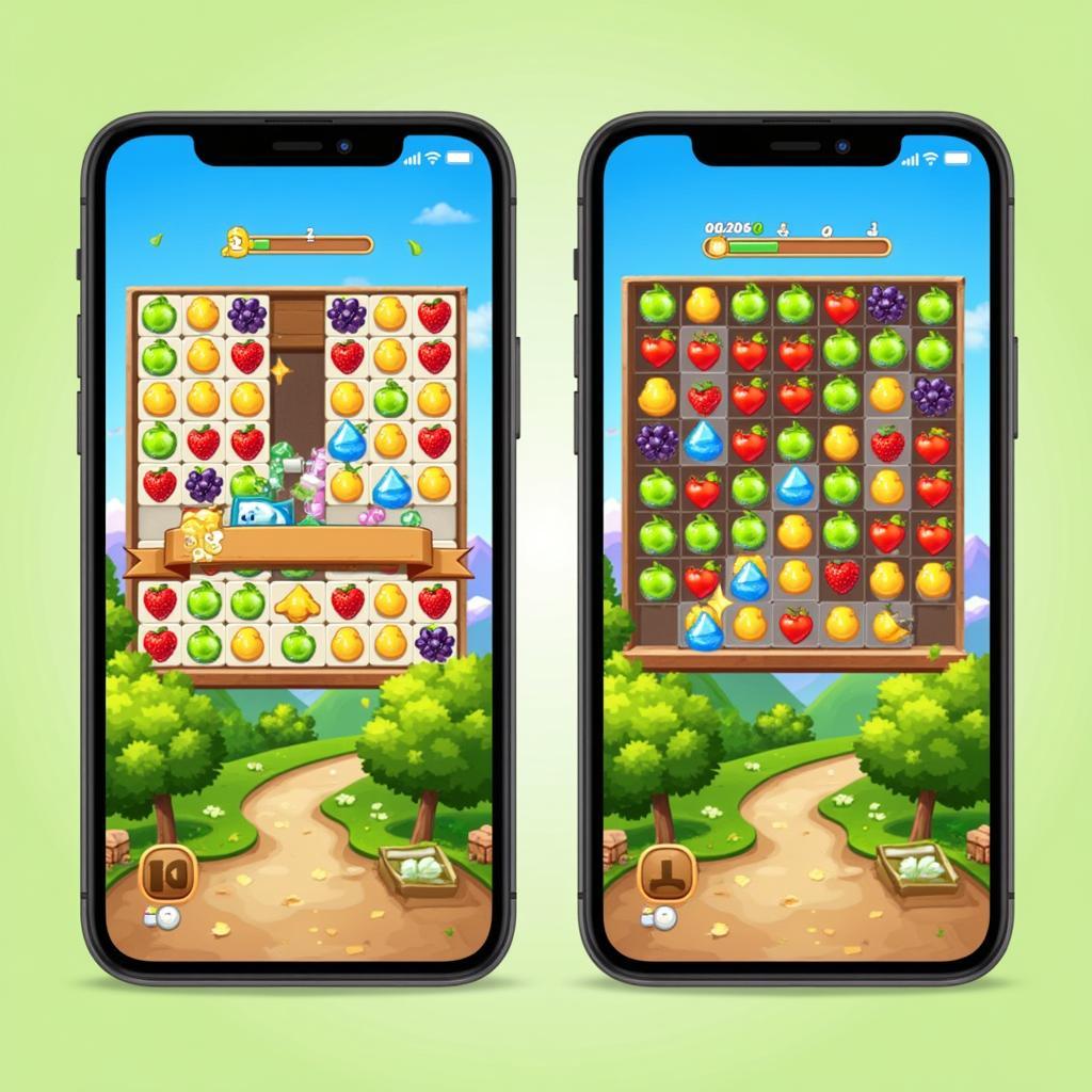 Hình ảnh game xếp hoa quả trên điện thoại