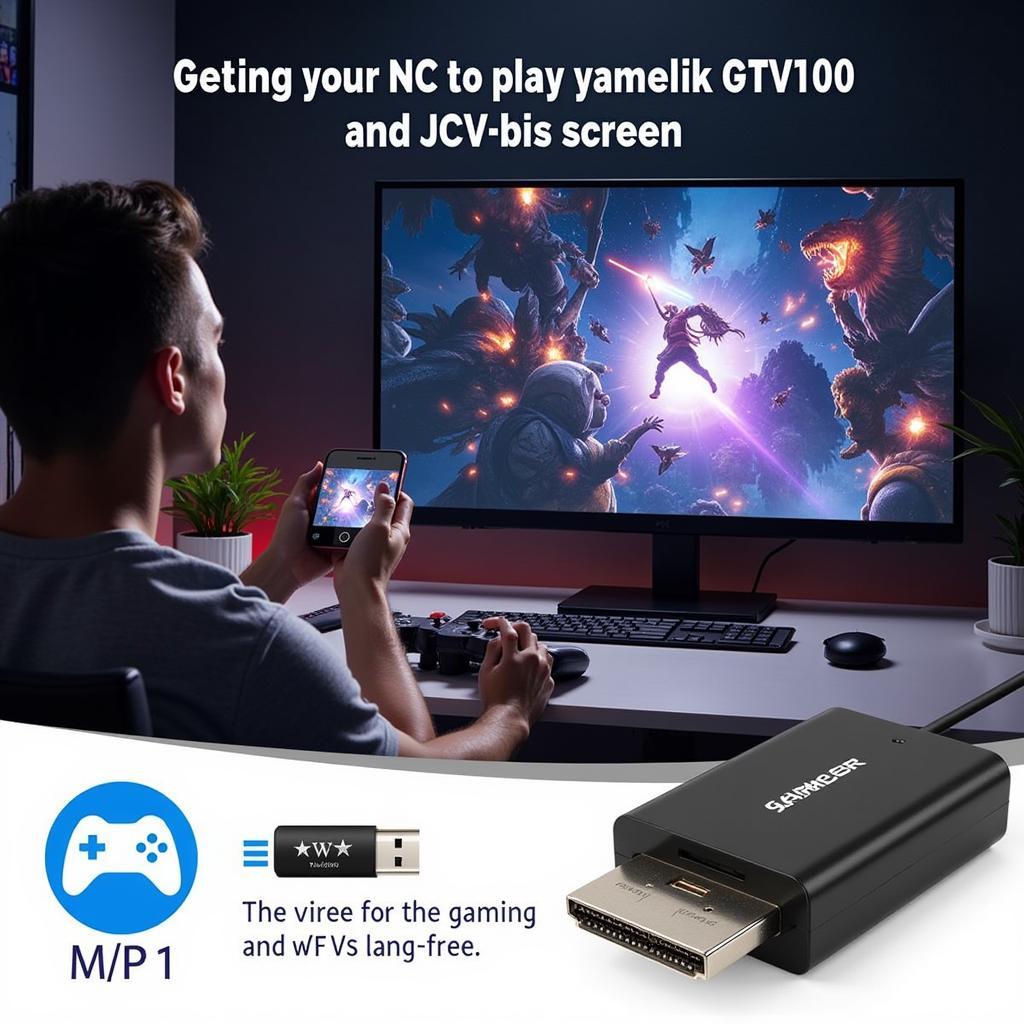 GameSir GTV100 kết nối HDMI để chơi game PC trên tivi