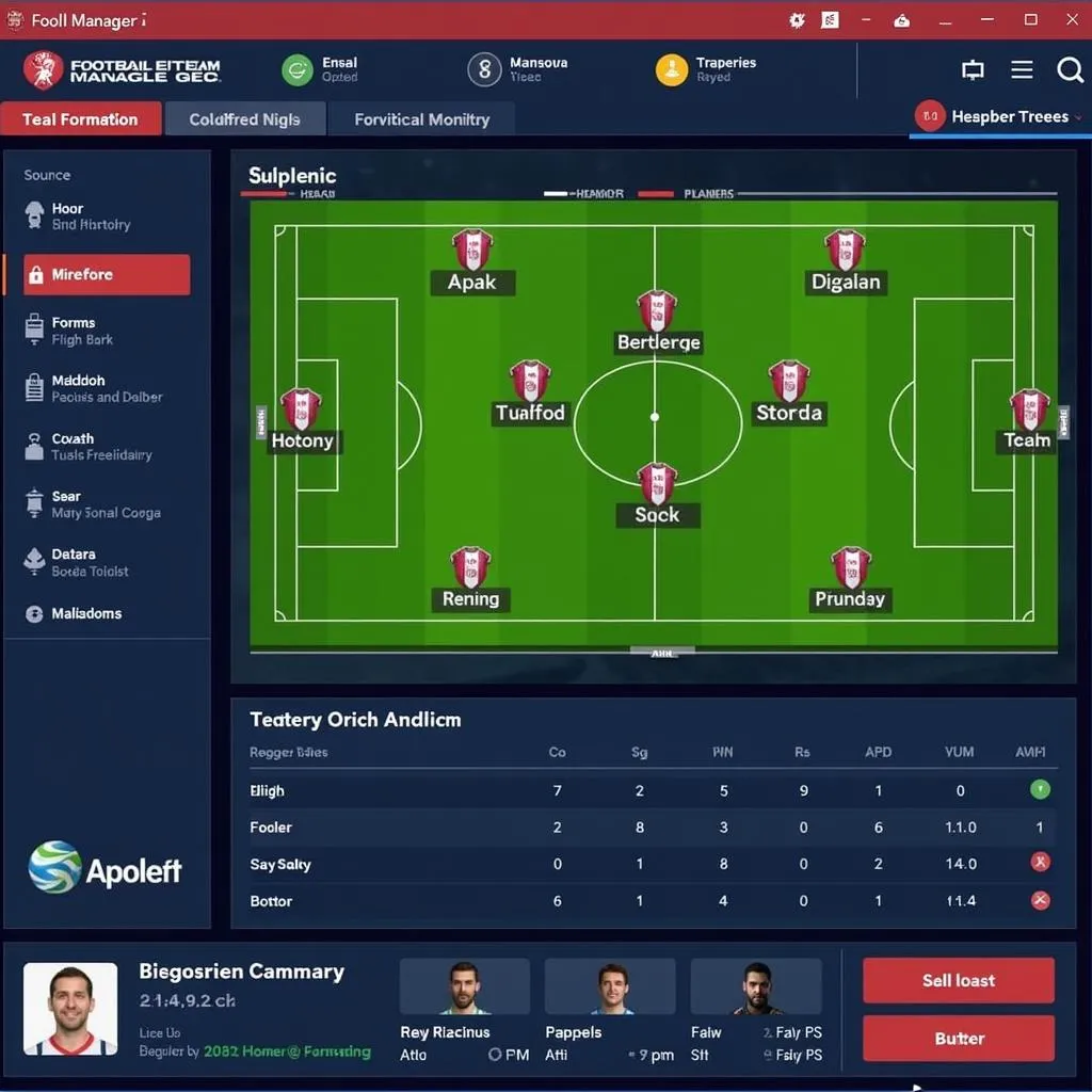 Giao diện trực quan Football Manager PC