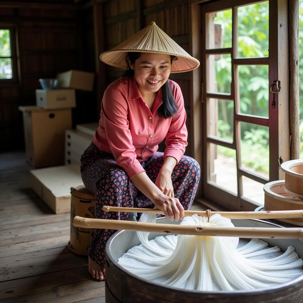 Làng nghề bánh tráng Mỹ Lồng Bến Tre