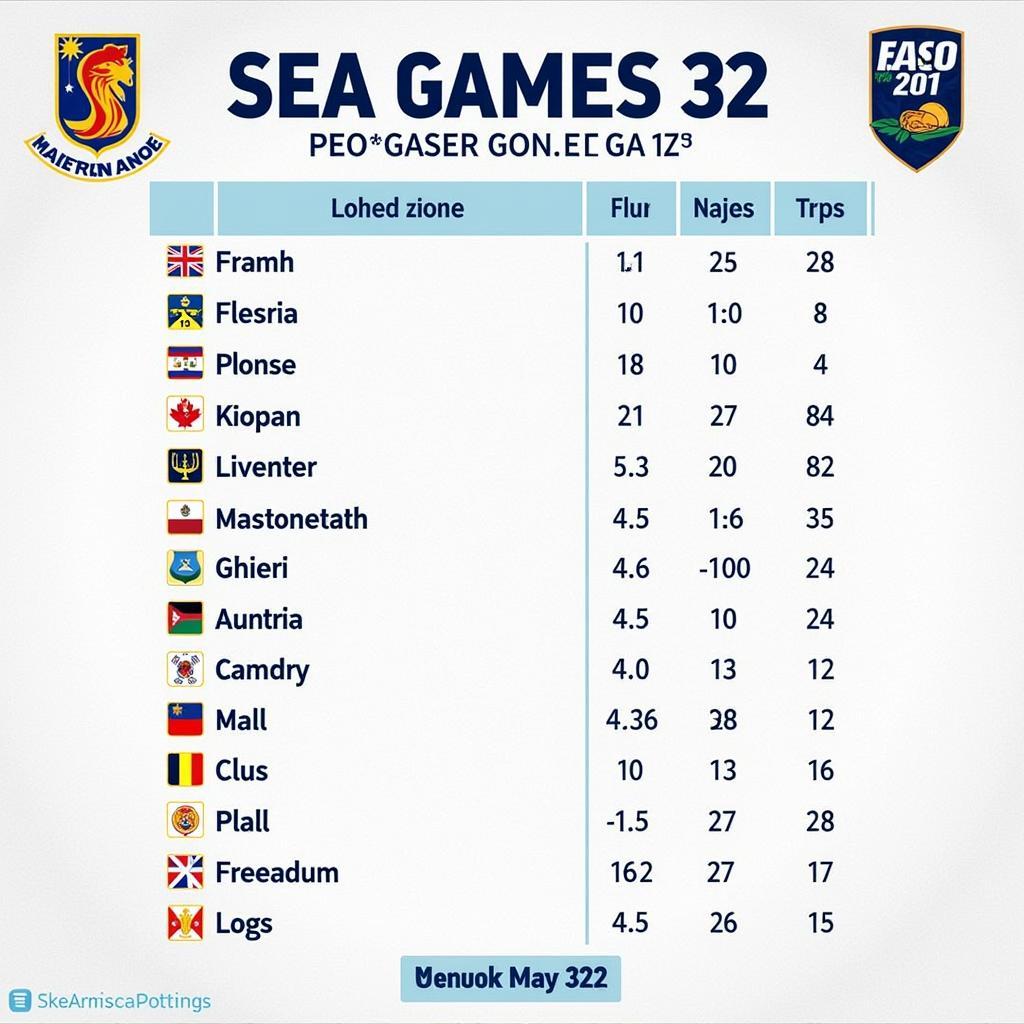 Lịch thi đấu bóng đá SEA Games 32