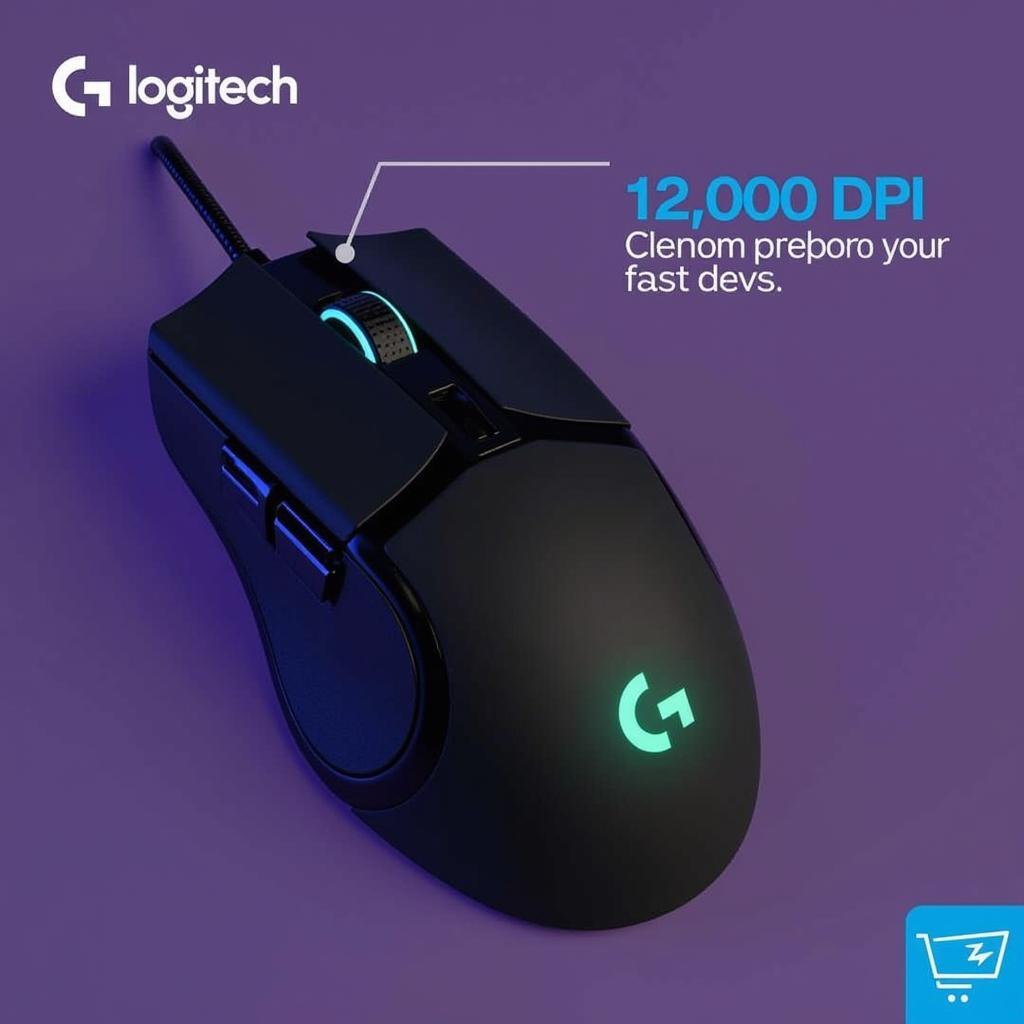 Logitech G302 Daedalus Prime MOBA Gaming Mouse Sensor: Cảm biến quang học 12,000 DPI